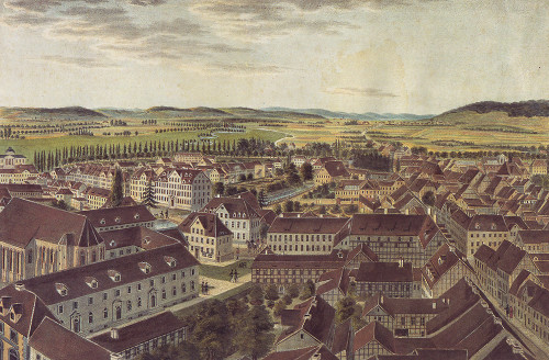 Blick auf G�ttingen um 1850
