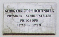 Gedenktafel f�r Georg Christoph Lichtenberg am Lichtenberghaus